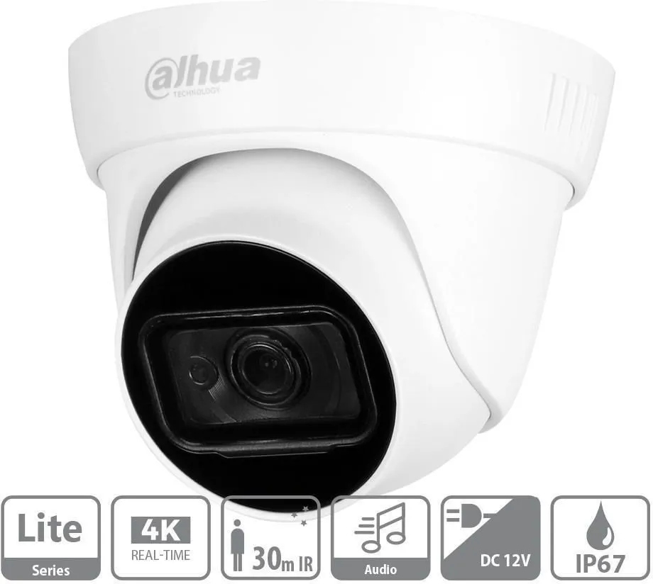 DAHUA INTELIGENTNY MONITORING 4 KAMERY HAC-HDW1800TL-A-0280B 8MPX WIZSENSE MIKROFON
